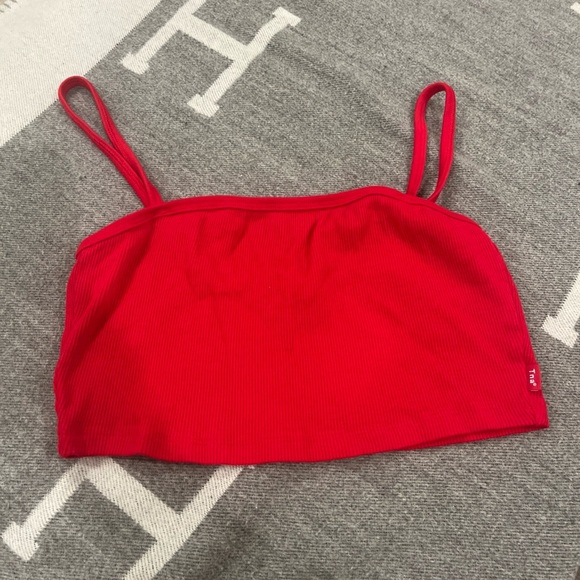 TNA Vibrant Red Ribbed Top - Picture 1 of 7